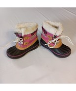 London Fog Winter Snow Boots Toddler Girls Size 8 Pink Lace Up Duck Toe ... - $231.83 MXN