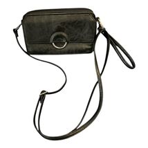 Black Faux Leather Crossbody Wallet Clutch Wristlet Purse Organizer Mult... - $12.60