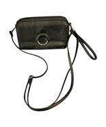 Black Faux Leather Crossbody Wallet Clutch Wristlet Purse Organizer Mult... - $12.60