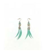 Women&#39;s Drop Hook Earrings Turquoise Feathers Casual Fancy Collectibles - £7.77 GBP