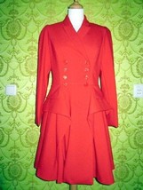 CUSTOM MADE ONLY Alexander McQueen inspired samurai skirt ruffled red coat for S - £619.29 GBP
