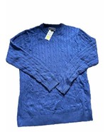 CLUBROOM Mens Blue Crew Neck Classic Fit Pullover Sweater size Medium Co... - £14.78 GBP