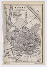 1909 Antique City Map Of Pesaro / Urbino / Marche / Italy - £14.65 GBP