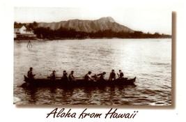 Waikiki Beach Honolulu with Diamond Head in the background Hawaii Postcard - £7.84 GBP
