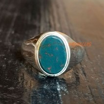 Natural Bloodstone Ring Handmade Gemstone Ring 925 Silver Husband gifts Jewelry - £43.06 GBP