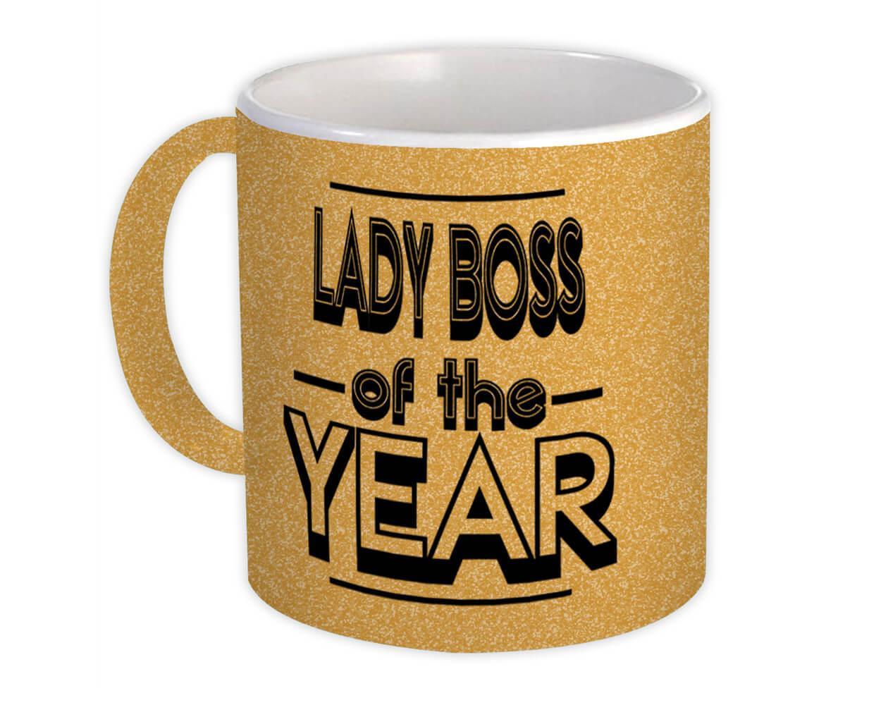 Primary image for LADY BOSS of The Year : Gift Mug Christmas Birthday Work Job