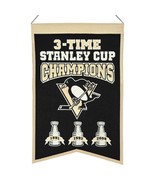 NHL Hockey Pittsburgh Penguins 3 Time Stanley Cup Champions Banner 4023 - $54.81 CAD
