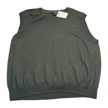 Kenneth Roberts Platinum Sweater Men&#39;s 2XL Green 100% Wool Knit V-Neck P... - £19.87 GBP