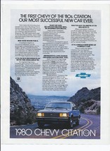 1980 Chevrolet Citation Print Ad Automobile Car 8.5&quot; x 11&quot; - £15.25 GBP