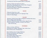 Le Vichyssois Restaurant Dinner Menu Lakemoor Illinois  - £22.22 GBP