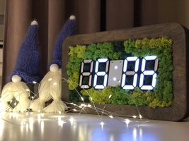 Desk Clock, Wooden Clock, LED Wooden Clock, Handmade Clock - $250.00