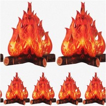 FlameFlicker 3D Campfire Centerpiece - Vibrant Red Orange Decorative Torch for P - $27.71