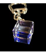 Swarovski Crystal Cube Keychain Blue AB Prism Charm Bag Purse Accessory ... - $41.70 CAD