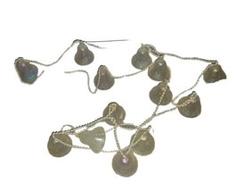Vintage Opalescent Bell Bead Garland 8&#39; Embossed Plastic for Christmas T... - $12.99