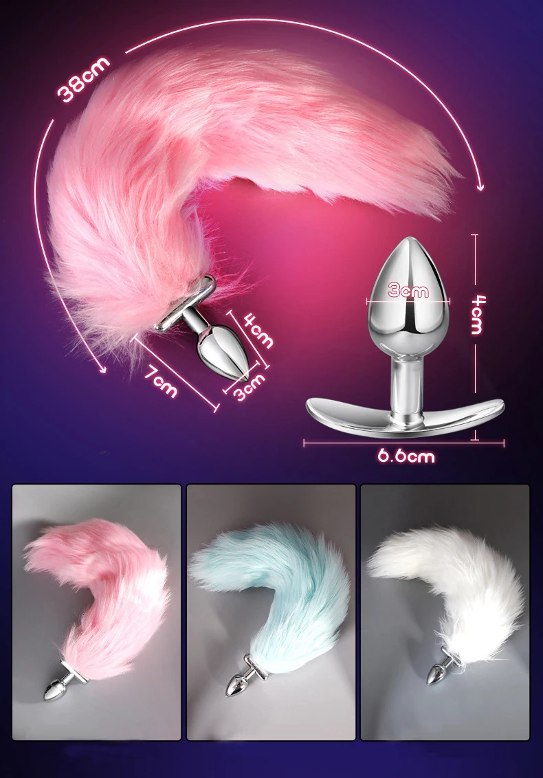 Sporting 2 In 1 LED Light Luminous Fox Tail Mature Home Metal/Silicone Bright Ma - £35.17 GBP