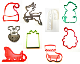 Santa Claus North Pole Christmas Holiday Set Of 9 Cookie Cutters USA PR1123 - £18.18 GBP