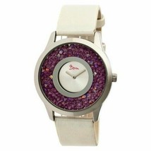 NEW Boum BM2504 Womens CLIQUE Violet Purple Glitter Confetti White Strap Watch - £35.26 GBP