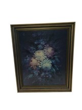 Vintage Peonies &amp; Daisies Print Framed Signed by Madeline Print Museum - £39.52 GBP