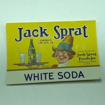 Jack Sprat White Soda Advertising unused label pop Marshalltown Iowa bot... - £7.73 GBP