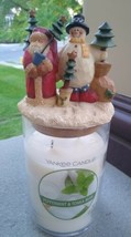 Santa Claus &amp; Snowman Candle Topper Winter Christmas Fits Yankee Jar Candle  - £10.21 GBP