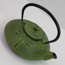 VTG Green Dragonfly Japanese Cast Iron Teapot Tetsubin Infuser Filter 24... - $19.34