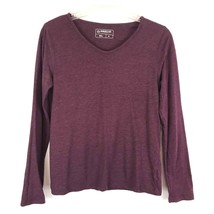 Magellan Womens Shirt Size Medium M Burgundy Long Sleeve V Neck T Shirt - £14.13 GBP