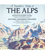 1985 The Alps Mountain Range Map  Nat Geographic Double Sided 36 x 22.5&quot;... - $41.81 CAD