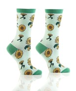 Women&#39;s Premium Crew Socks Yo Sox Sunflower Fits Size 6 to 10 Cotton Ble... - £7.78 GBP