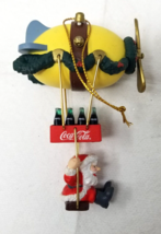 Coca-Cola® Santa Christmas Ornament Blimp Soda Bottles Flying Plastic Vtg - £9.65 GBP