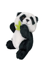 Russ Berrie Bamboo Black White Panda Plush Stuffed Animal 5.75&quot; - £16.61 GBP