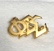 Vintage Gold toned Phi Sigma Sigma Small Lapel Pin .4&quot; Balfour - £14.94 GBP