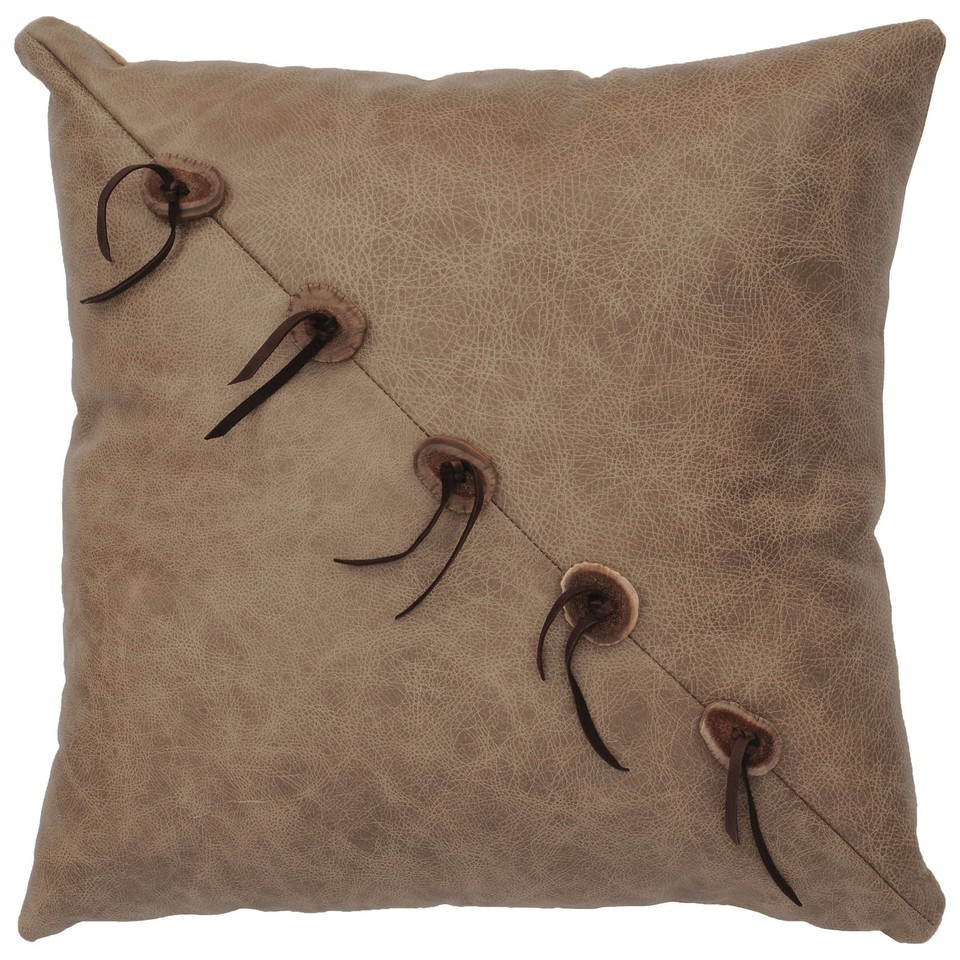 Wooded Haven Oversized Leather Cushion 16&quot;x16&quot; - $341.01