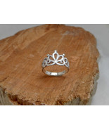 Textured Princess Crown Ring 925 Sterling Silver, Handmade Women Tiara Ring - £42.00 GBP