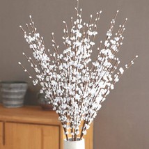 29.5&quot; Long Stem Artificial Jasmine Flowers Tall Fake Flower, 8 Pcs. (White). - £31.14 GBP