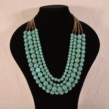 Sugarfix By Baublebar Graduated Multi Strand Faux Turquoise Necklace - £21.18 GBP