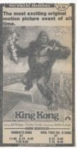 1976 King Kong Movie Theater Newspaper Ad Article Jeff Bridges Cinema 9x... - $19.21