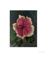Art print of a pink Hibiscus flower. Modern botanical art print. Giclee ... - $12.00+