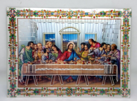 Vtg Shilpa Etched Wall Art Print On Metal The Last Supper Beautiful Rendition - £22.02 GBP