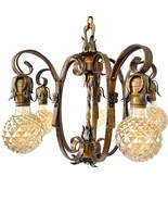 Antique Chandelier All Original Beautiful Patina Five Lights Early 1900s - £362.46 GBP