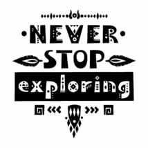 Anewdecals Wall Sticker-Never Stop Exploring Adventure-Custom Color Wall... - £12.45 GBP+