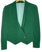 Rebecca Minkoff Silk Becky Blazer Size XS Bright Green Lined Cropped Jacket 0 - £17.52 GBP