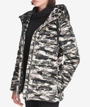 MSRP $189 Dkny Camo-Print Velvet Puffer Jacket Camo Green Size Small - £50.18 GBP