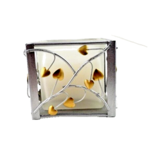 Hallmark Gold Color Hearts Silver Branches Square Frame Candleholder - £7.74 GBP