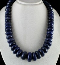 Natural Blue Jade Beads Round Gemstone 1 Line 2085 Carats Ladies Silver Necklace - £169.06 GBP