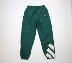 Vtg 90s Adidas Mens Medium Spell Out Big Logo Lined Nylon Joggers Pants Green - £62.02 GBP