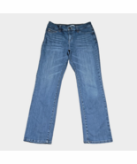 Lee Perfect Fit Women&#39;s Size 14 Medium High-Rise Straight Leg Blue Denim... - $17.07