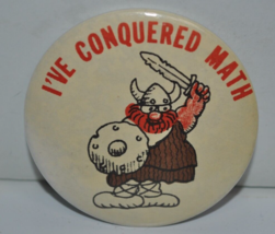 Vintage Hagar the Horrible - I&#39;ve Conquered Math - 2-1/4&quot; Pinback Button Pin - £8.59 GBP