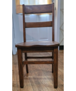Vintage Solid Oak Wood School Style Desk Chair Antique Sitting - £70.76 GBP