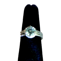 925 Sterling Silver Sz. 6 with 3.5 Ct. Multicolored Moissanite  w/Zircon Accents - £38.44 GBP