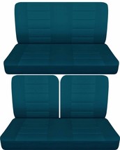 Fits 1964 Ford Galaxie 2dr sedan Front 50-50 top and solid rear seat covers teal - $130.54